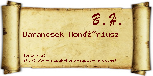 Barancsek Honóriusz névjegykártya